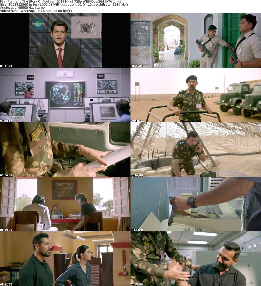 Parmanu The Story Of Pokhran (2018) Hindi 720p WEB-DL x264 MW