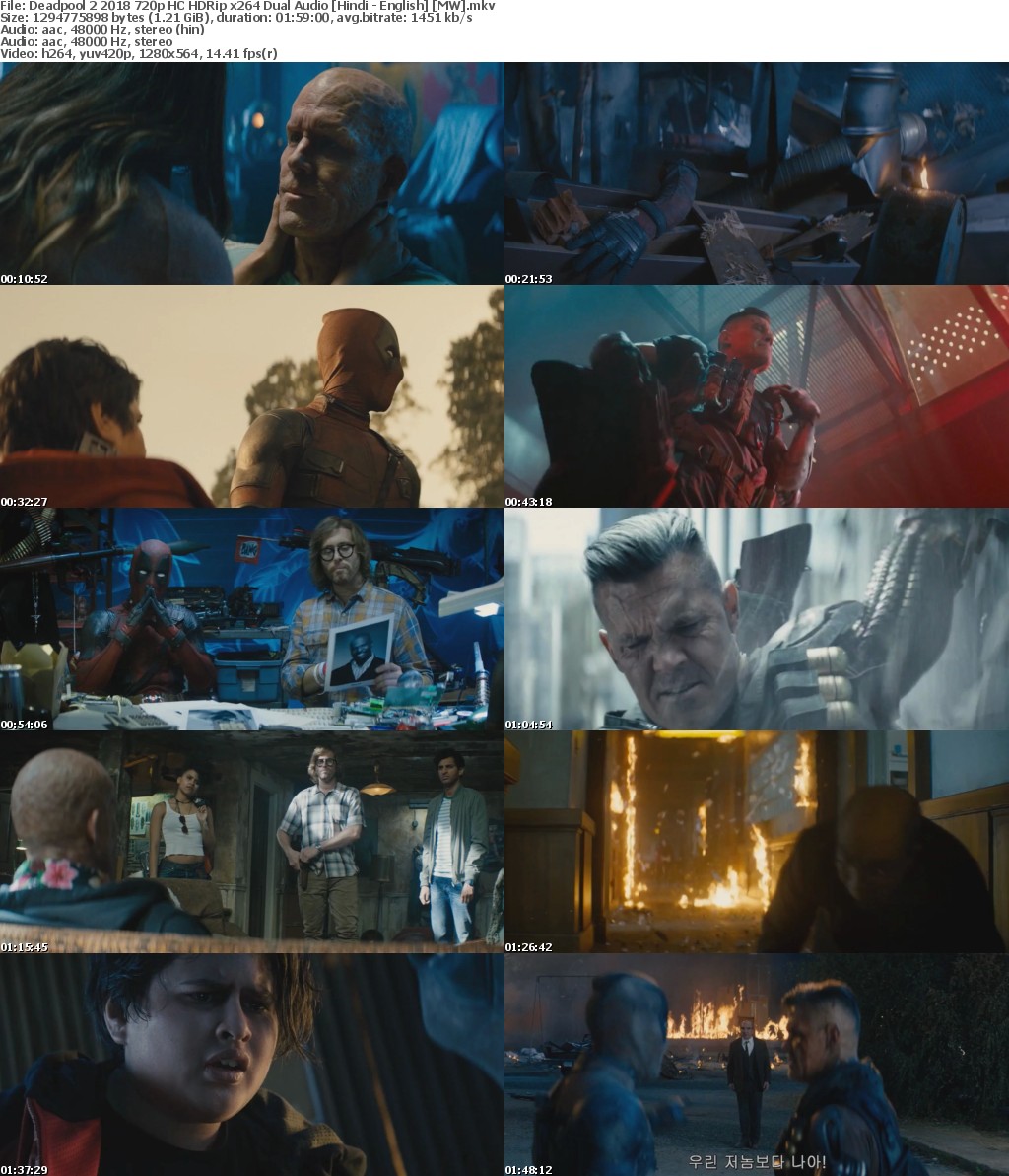 Deadpool 2 (2018) 720p HC HDRip x264 Dual Audio Hindi - English MW