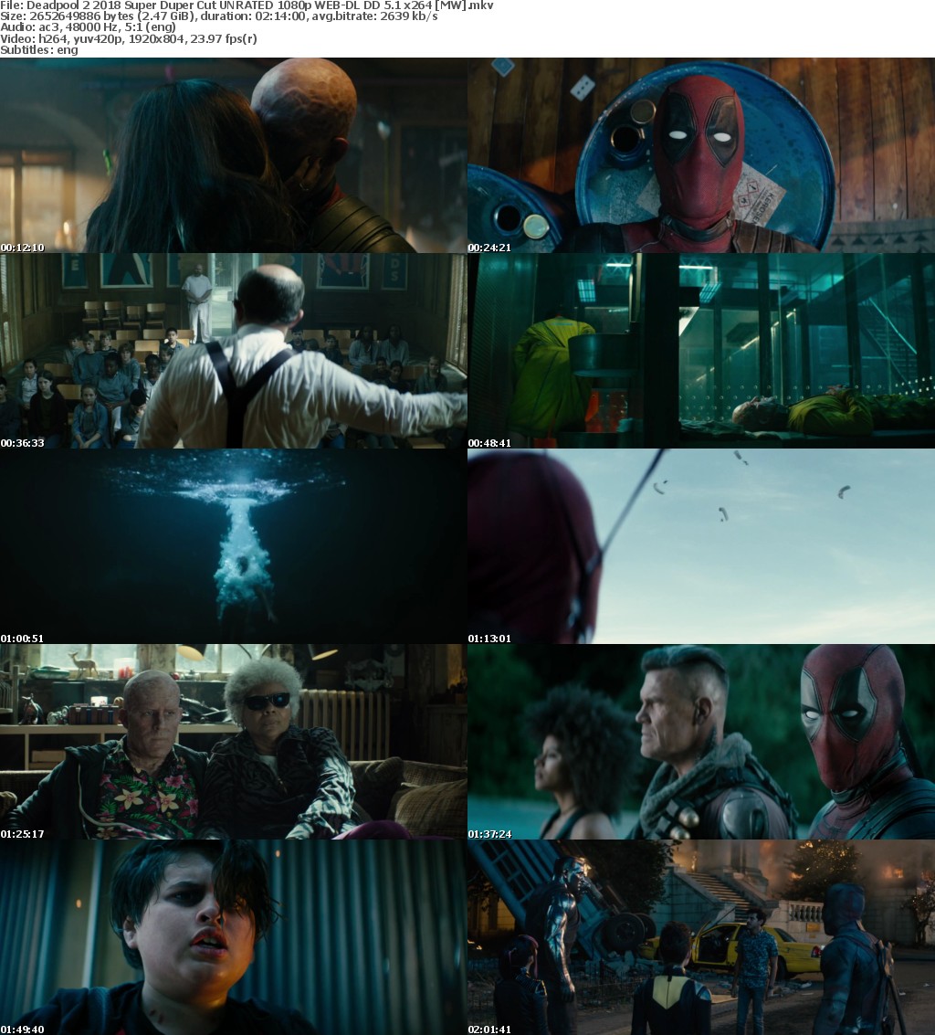 Deadpool 2 (2018) Super Duper Cut UNRATED 1080p WEB-DL DD 5.1 x264 MW