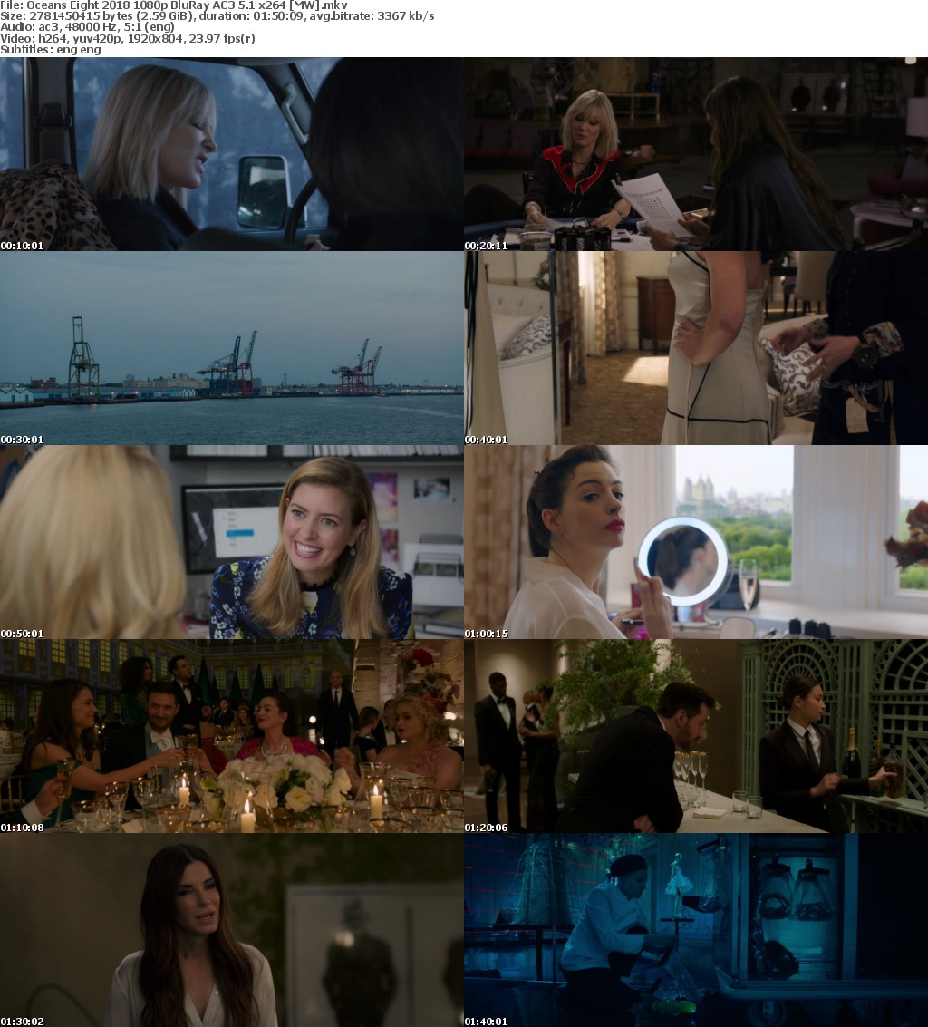 Oceans Eight (2018) 1080p BluRay AC3 5.1 x264 MW