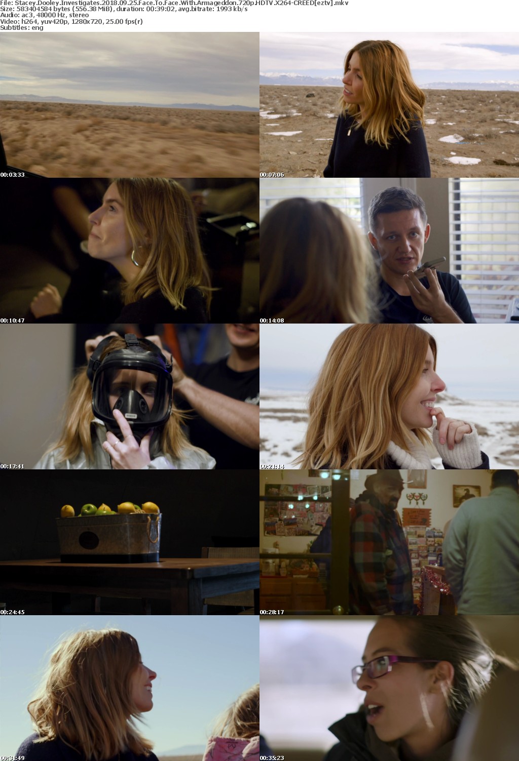 Stacey Dooley Investigates (2018) 09 25 Face To Face With Armageddon 720p HDTV X264-CREED