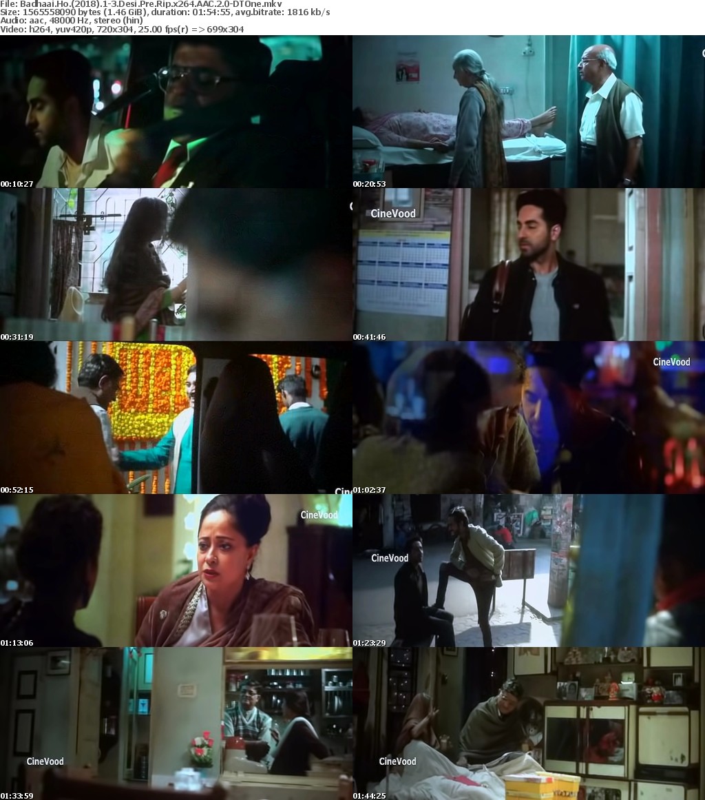 Badhaai Ho (2018) 1-3 Desi Pre Rip x264 AAC 2.0-DTOne