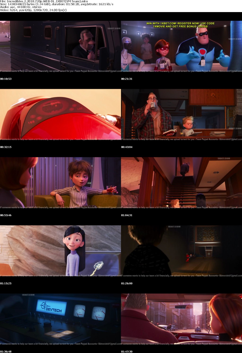 Incredibles 2 (2018) 720p HDRip- DD5.1 H264-SM