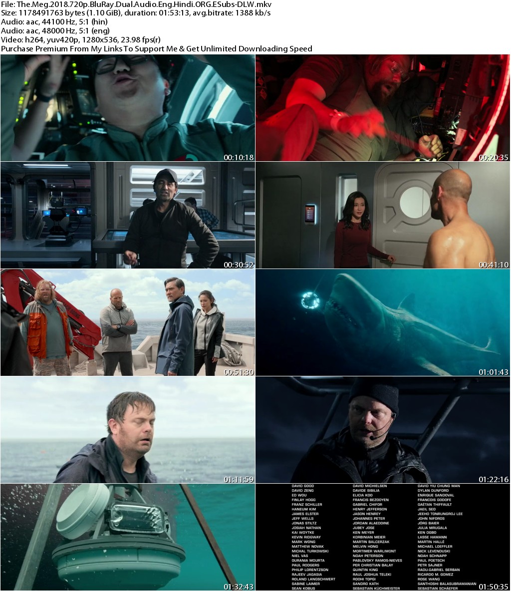 The Meg (2018) 720p BluRay Dual Audio Eng Hindi ORG ESubs-DLW