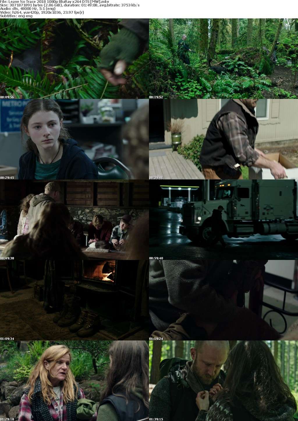 Leave No Trace (2018) 1080p BluRay x264 DTS MW