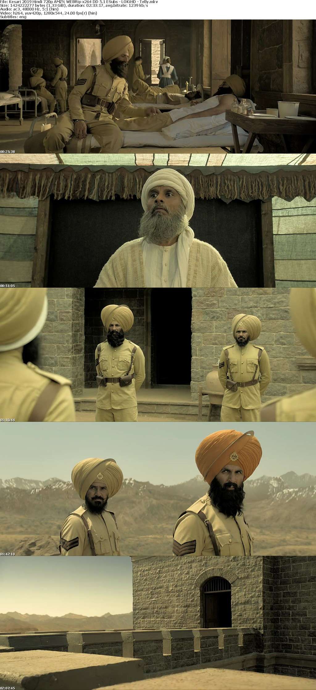 Kesari 2019 Hindi 720p AMZN WEBRip x264 DD 5 1 ESubs - LOKiHD - Telly Kesari 2019 Hindi 720p AMZN WEBRip x264 DD 5 1 ESubs - LOKiHD - Telly
