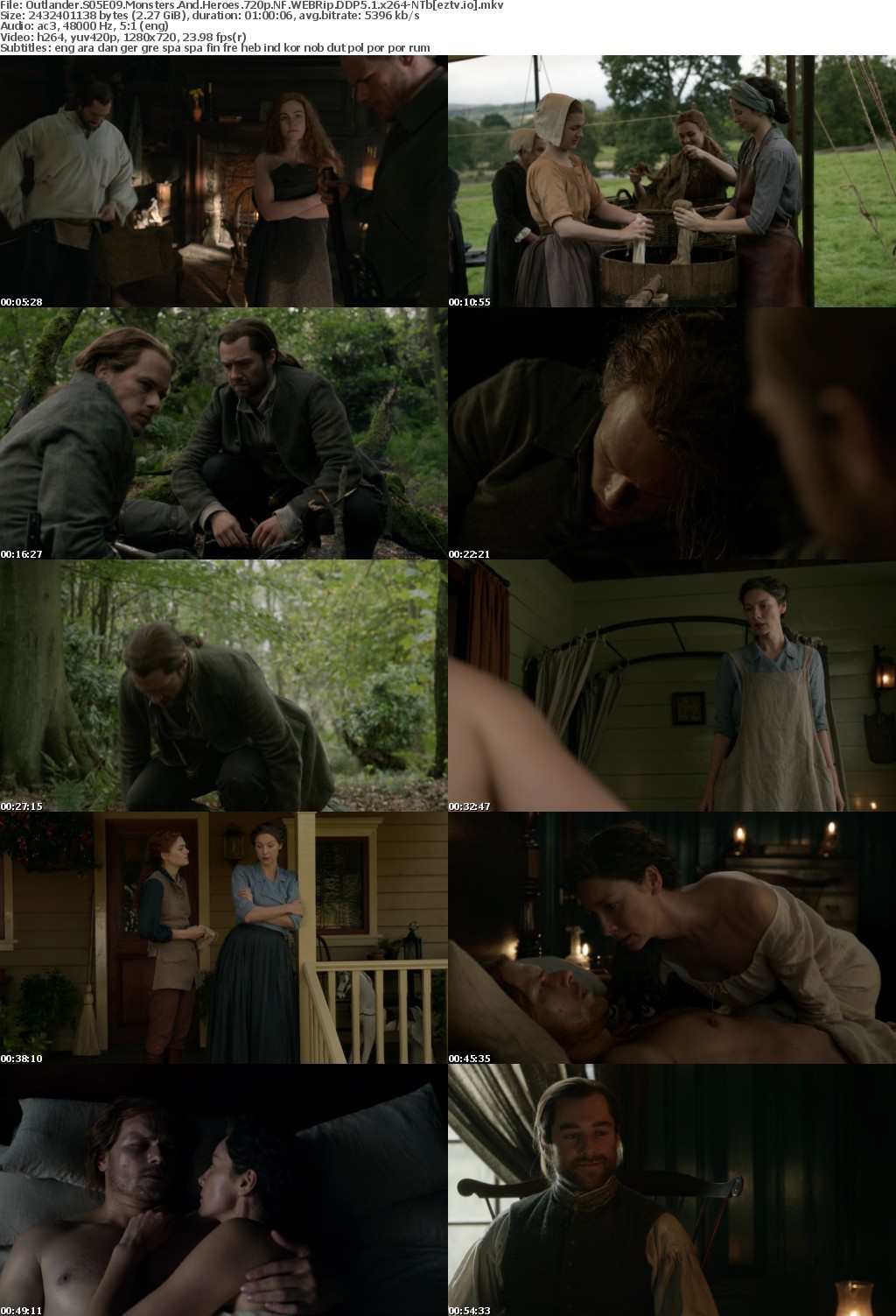 Outlander S05E09 Monsters And Heroes 720p NF WEBRip DDP5 1 x264-NTb Outlander S05E09 Monsters And Heroes 720p NF WEBRip DDP5 1 x264-NTb