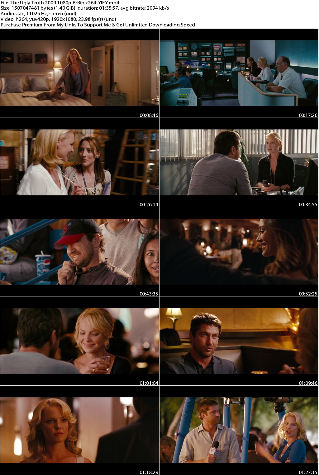 The Ugly Truth (2009) 1080p BrRip x264-YIFY