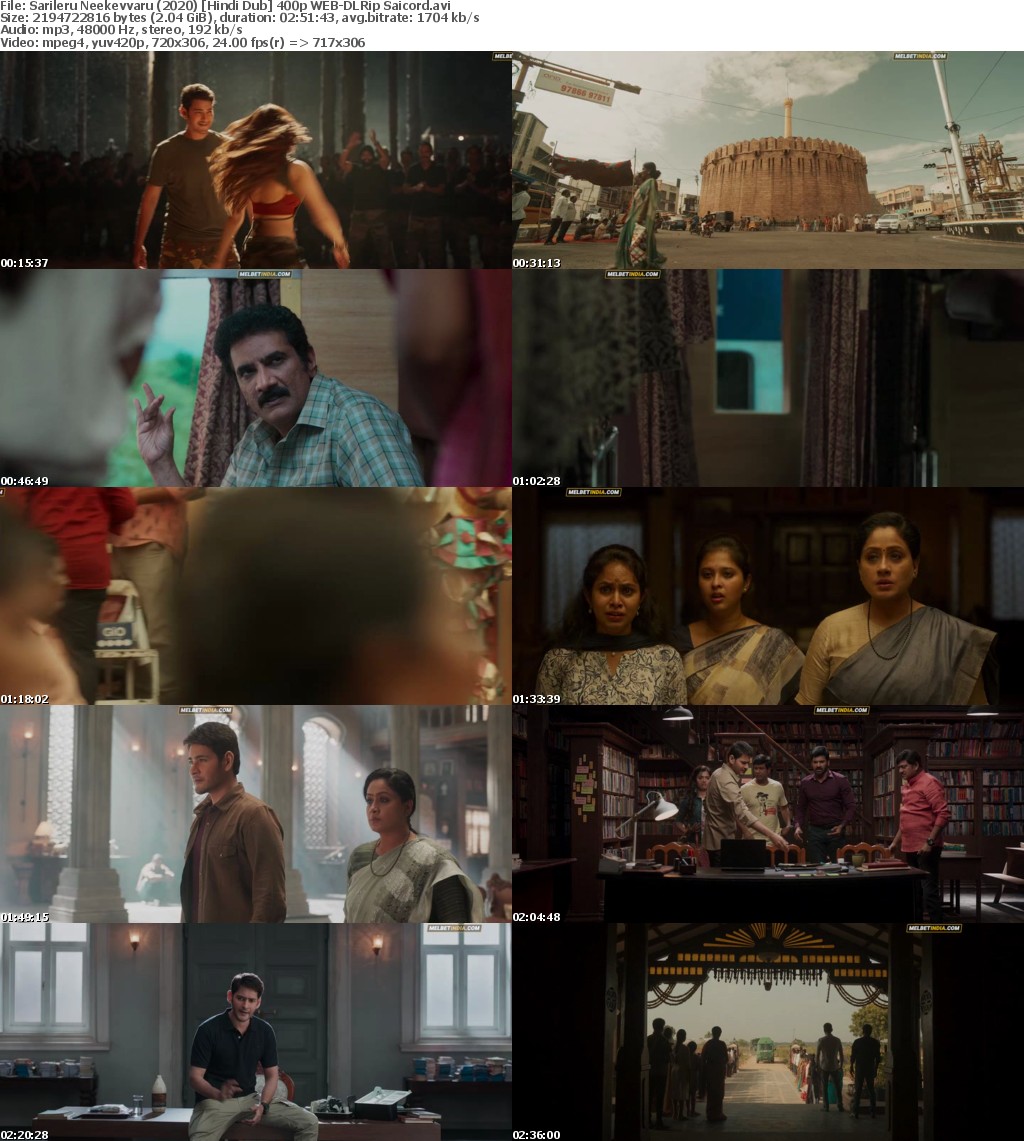 Sarileru Neekevvaru (2020) Hindi Dub 720p WEB-DLRip Saicord Sarileru Neekevvaru (2020) Hindi Dub 720p WEB-DLRip Saicord