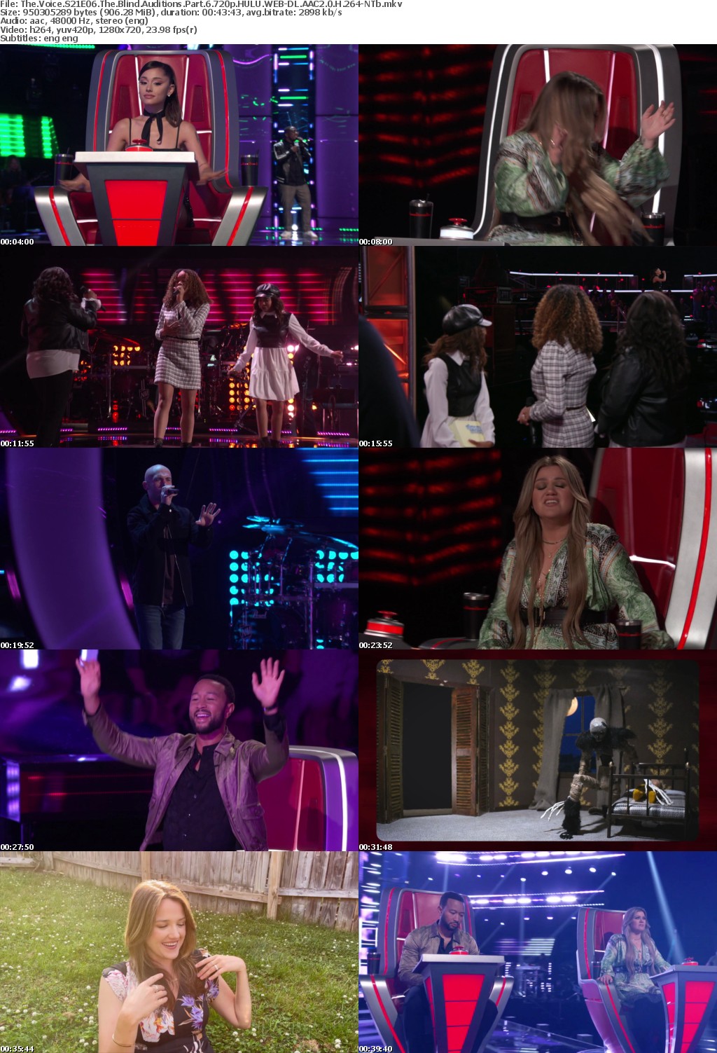 The Voice S21E06 The Blind Auditions 720p HULU WEBRip AAC2 0 H264-NTb
