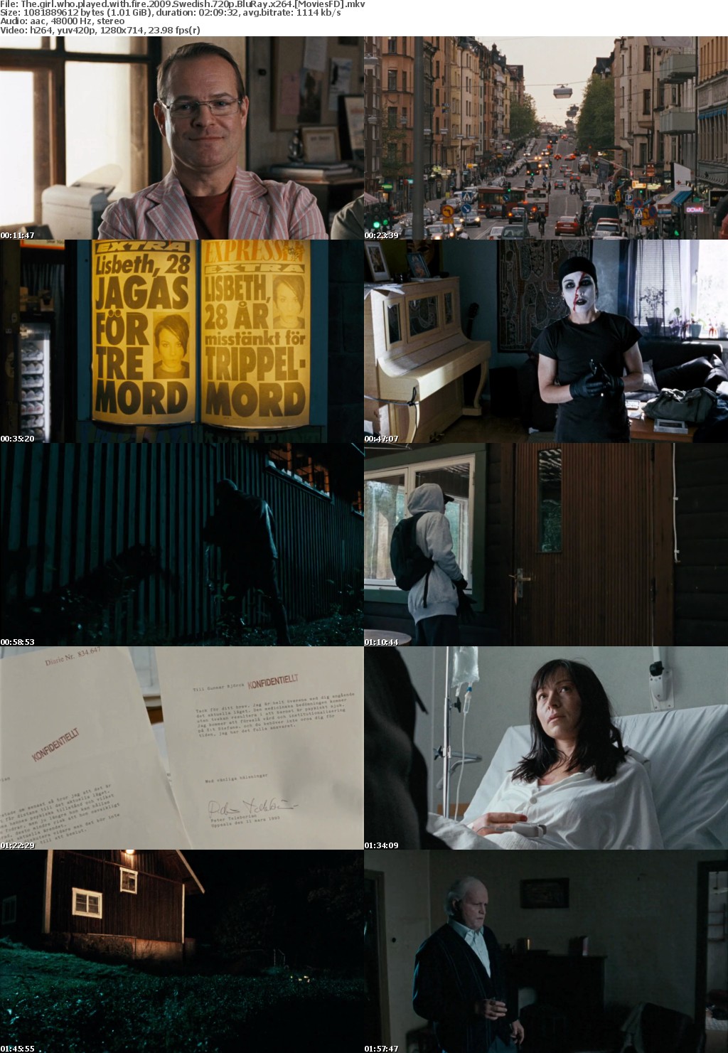 The Girl Who Played With Fire (2009) Swedish 720p BluRay x264 - MoviesFD