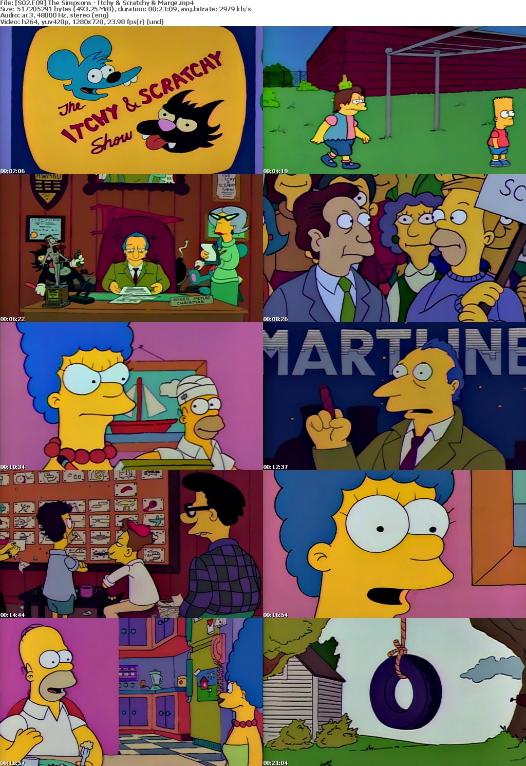 The Simpsons S2 E9 Itchy Scratchy Marge MP4 720p H264 WEBRip EzzRips