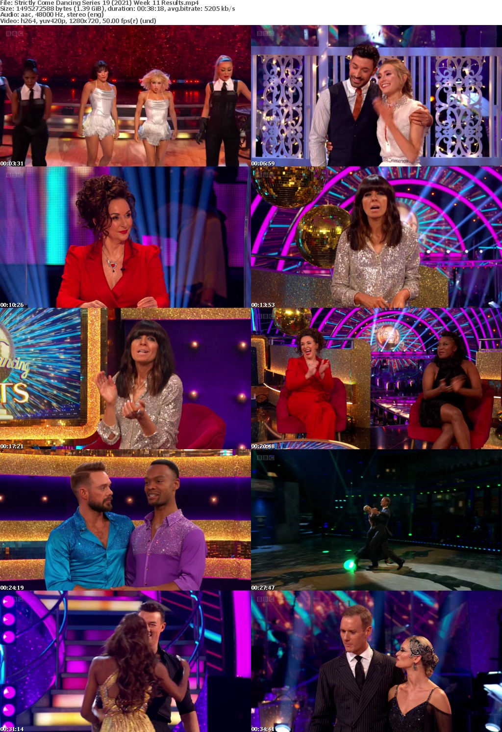 Strictly Come Dancing Series 19 (2021) Week 11 Results (1280x720p HD, 50fps, soft Eng subs)