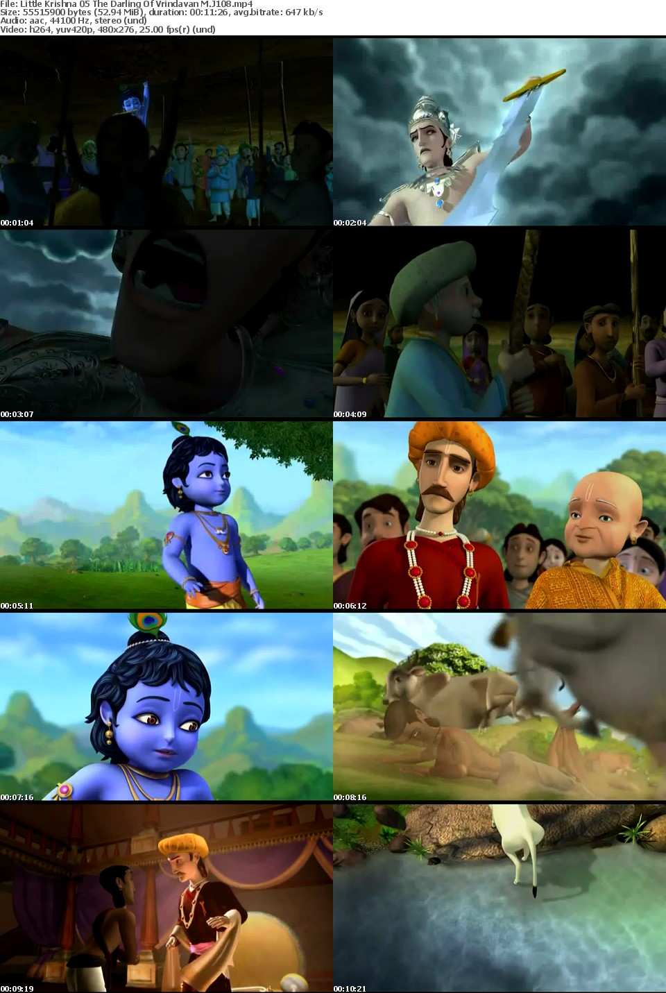 Little Krishna-Cartoon of Krsna Lila All 18 Episodes (English),MP4-mickjapa108