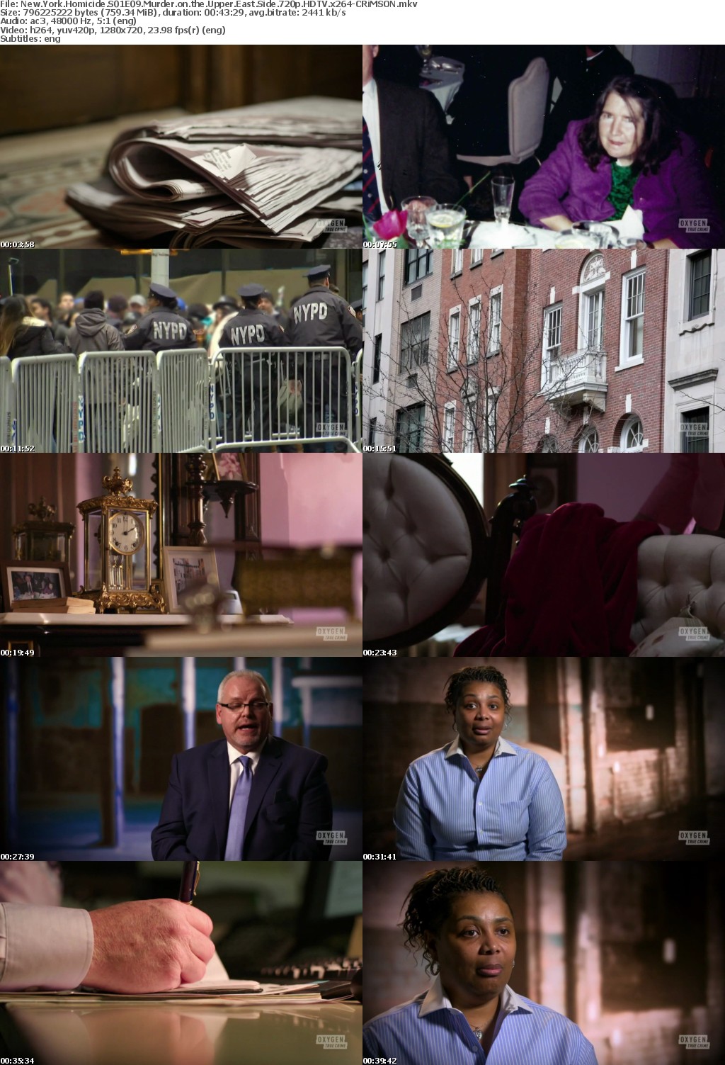 New York Homicide S01E09 Murder on the Upper East Side 720p HDTV x264-CRiMSON