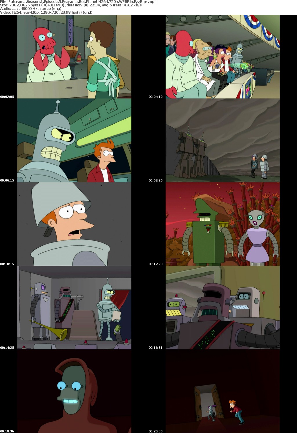 Futurama Season 1 Episode 5 Fear of a Bot Planet H264 720p WEBRip EzzRips