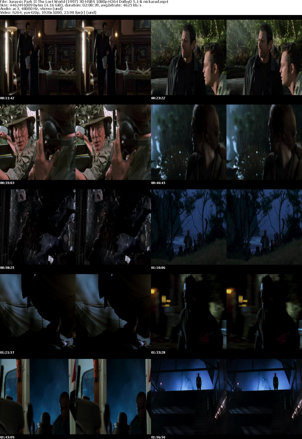 Jurassic Park II The Lost World (1997) 3D HSBS 1080p H264 DolbyD 5 1 nickarad