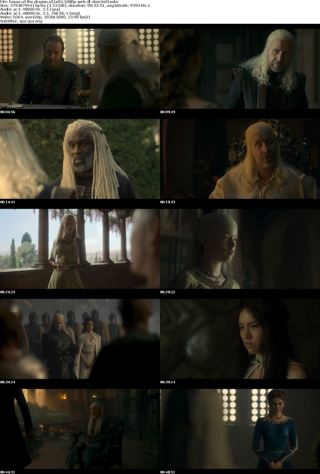 House of the Dragon S01E02 SPANiSH 1080p HMAX WEB-DL x264-dem3nt3