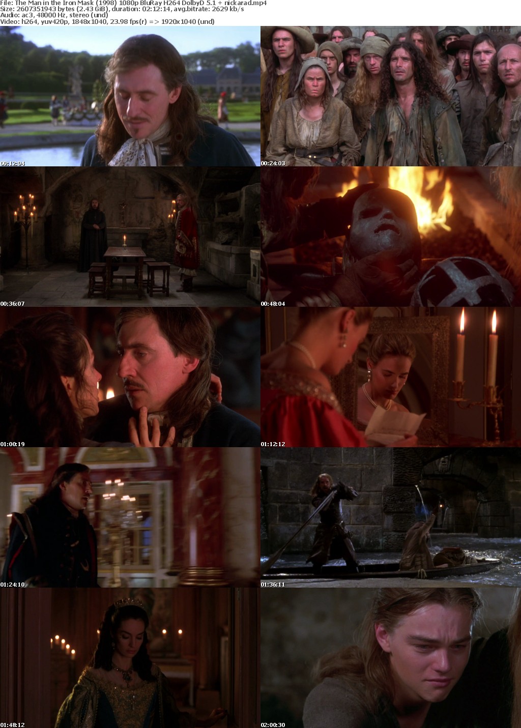 The Man in the Iron Mask (1998) 1080p BluRay H264 DolbyD 5 1 nickarad
