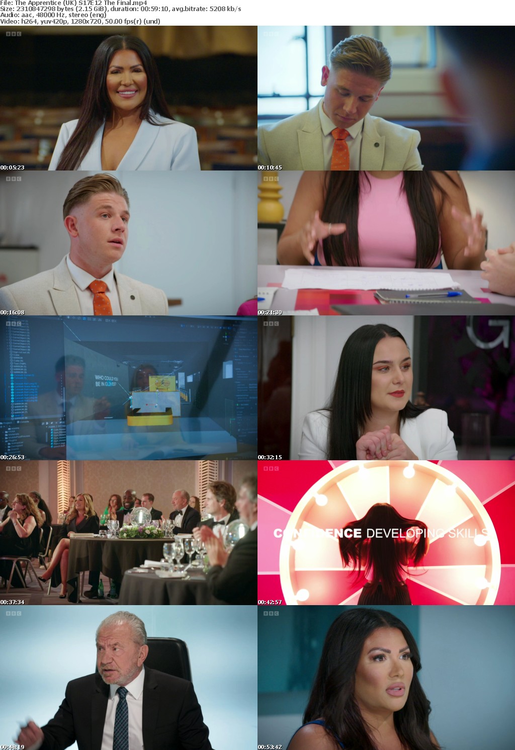 The Apprentice (UK) S17E12 The Final (1280x720p HD, 50fps, soft Eng subs)