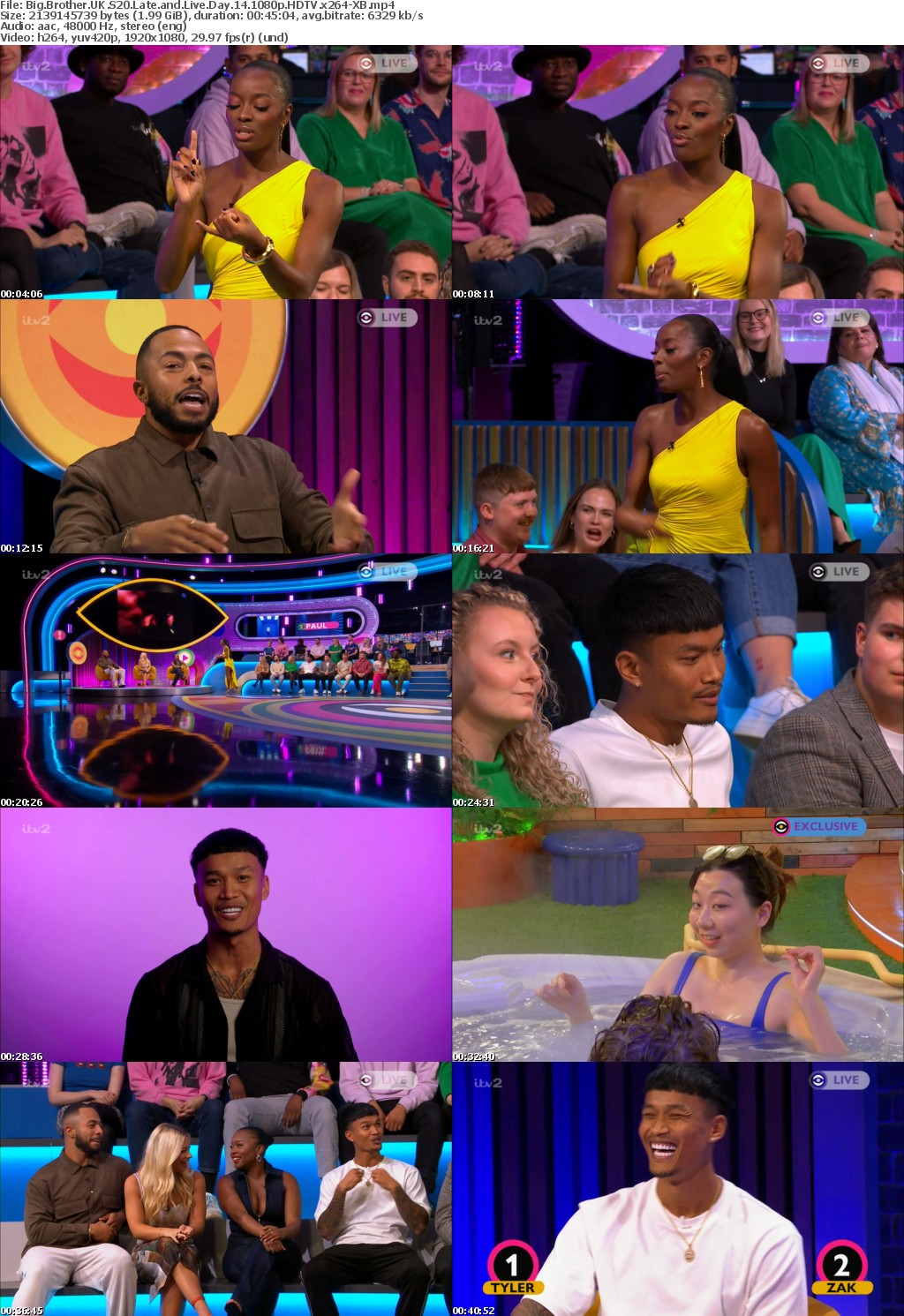 Big Brother UK S20 Late and Live Day 14 1080p HDTV x264-XB