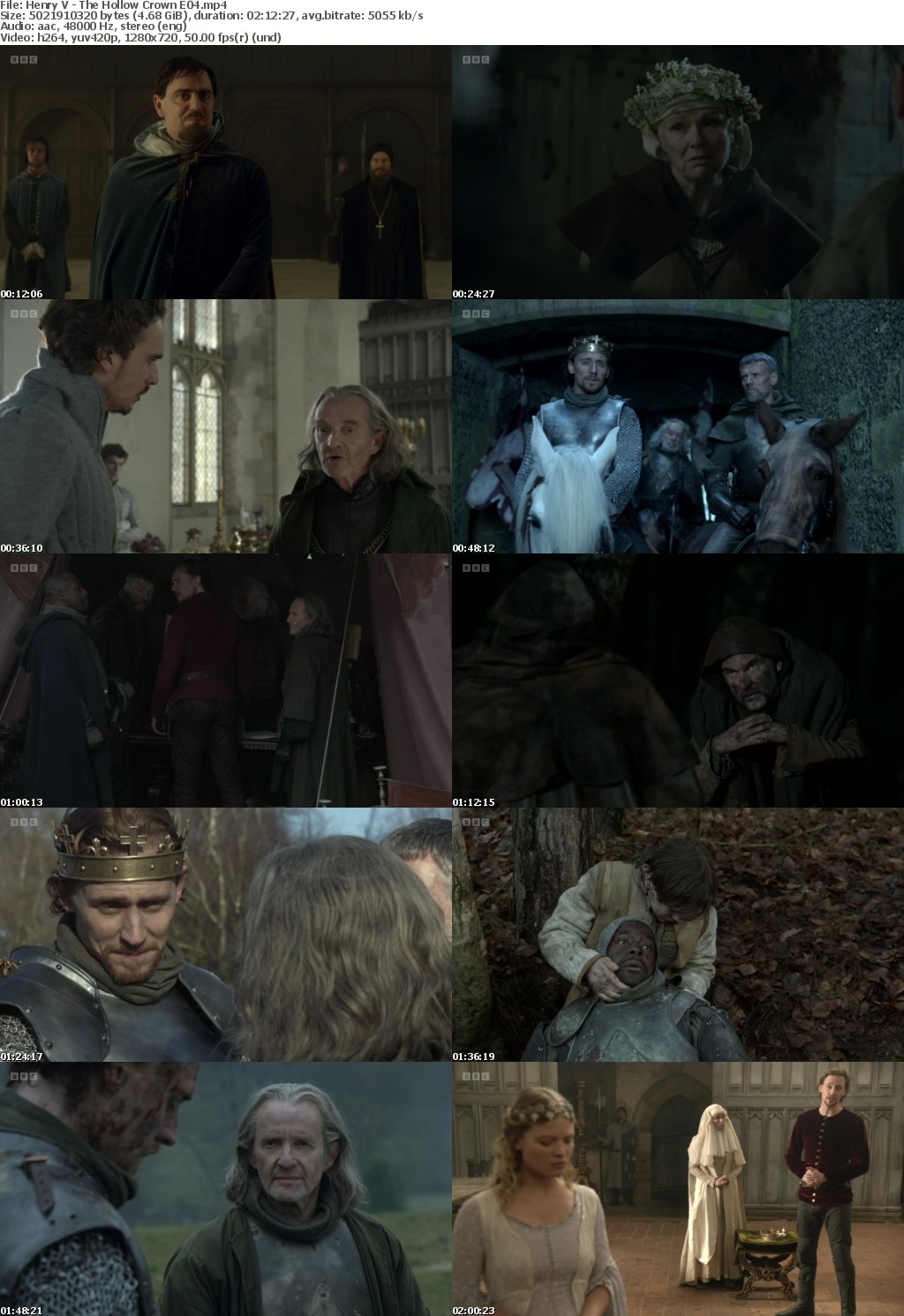 Henry V - The Hollow Crown E04 (Hiddleston, Griffiths, Joseph) (1280x720p HD, 50fps, soft Eng subs)