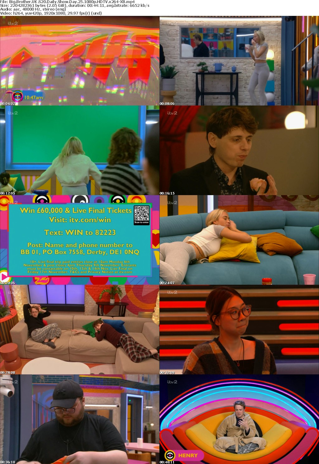 Big Brother UK S20 Daily Show Day 25 1080p HDTV x264-XB