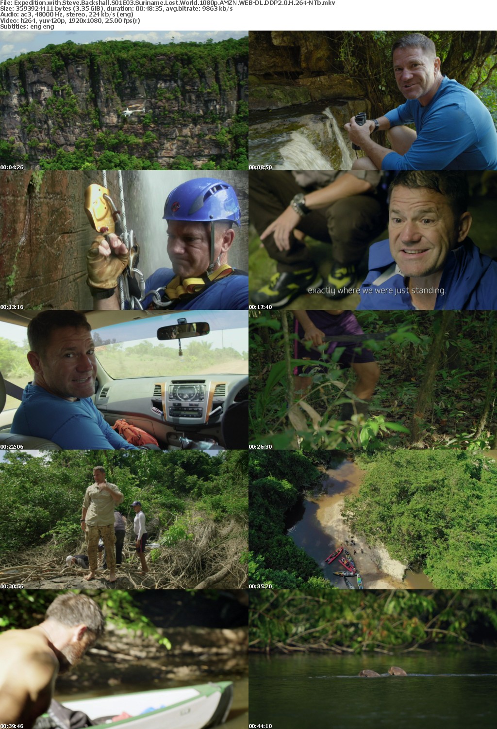 Expedition with Steve Backshall S01E03 Suriname Lost World 1080p AMZN WEB-DL DDP2 0 H 264-NTb