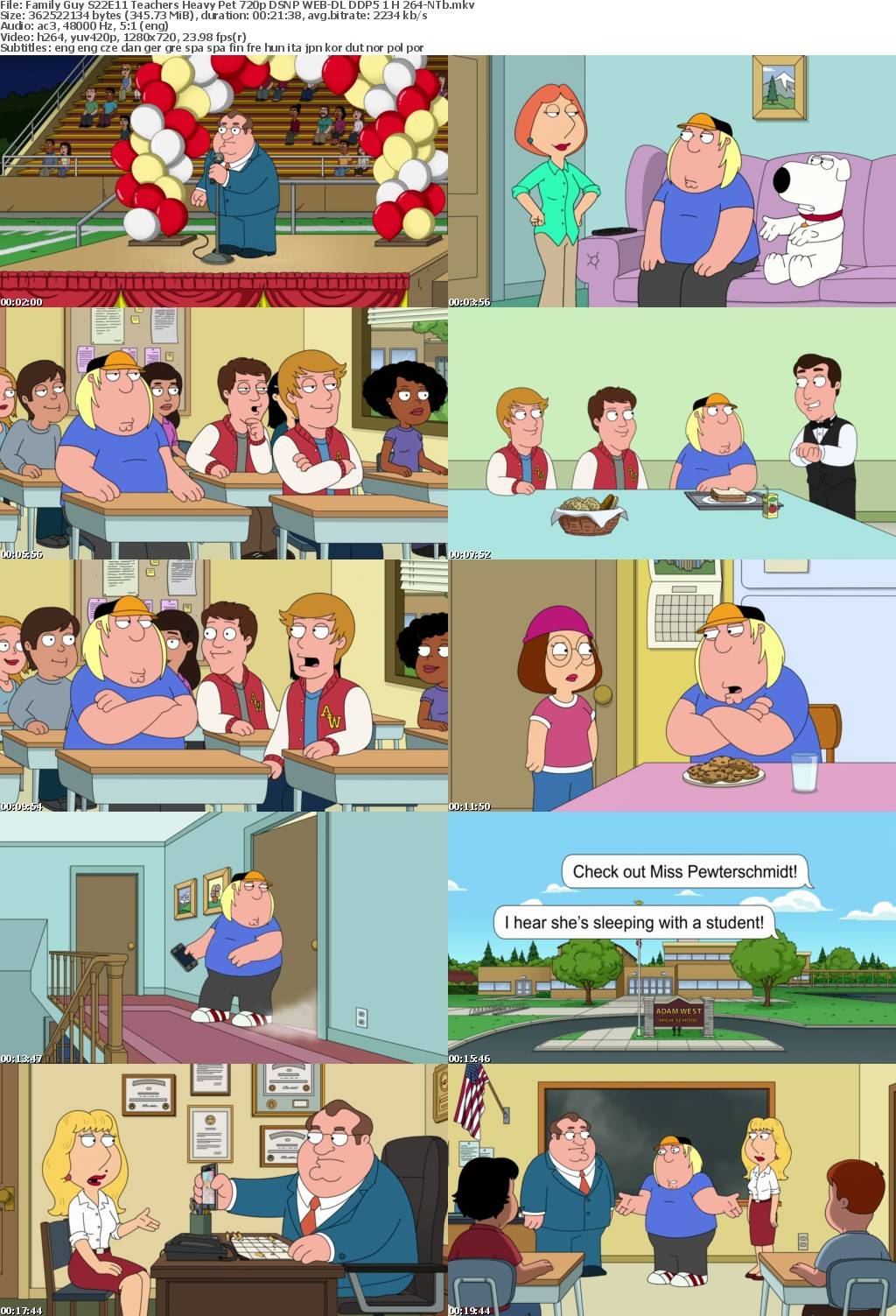 Family Guy S22E11 Teachers Heavy Pet 720p DSNP WEB-DL DDP5 1 H 264-NTb