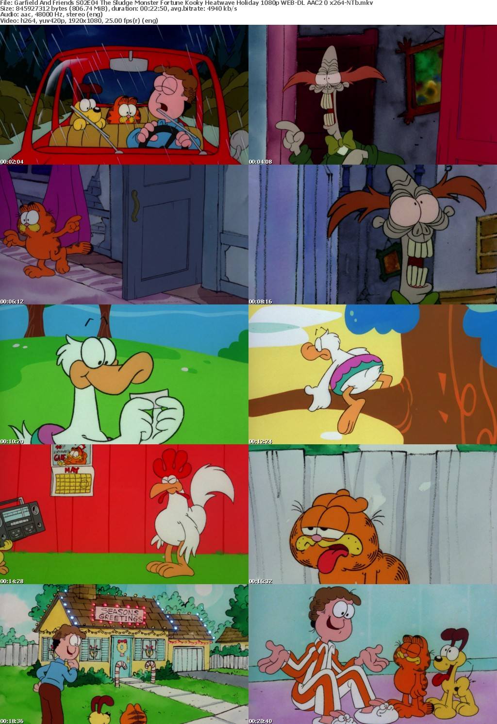 Garfield And Friends S02E04 The Sludge Monster Fortune Kooky Heatwave Holiday 1080p WEB-DL AAC2 0 x264-NTb