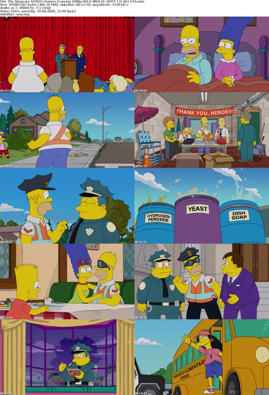 The Simpsons S35E01 Homers Crossing 1080p HULU WEB-DL DDP5 1 H 264-NTb